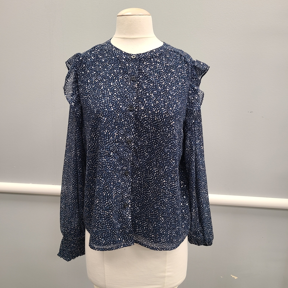Evereve June Dotty Navy Speckled Blouse